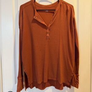 Aerie Burnt Orange Waffle Sweater Women’s Size S